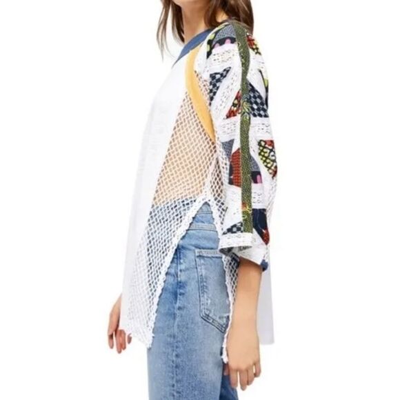 NWT Free People We the Free Serengeti Mixed Media Top - Picture 3 of 13